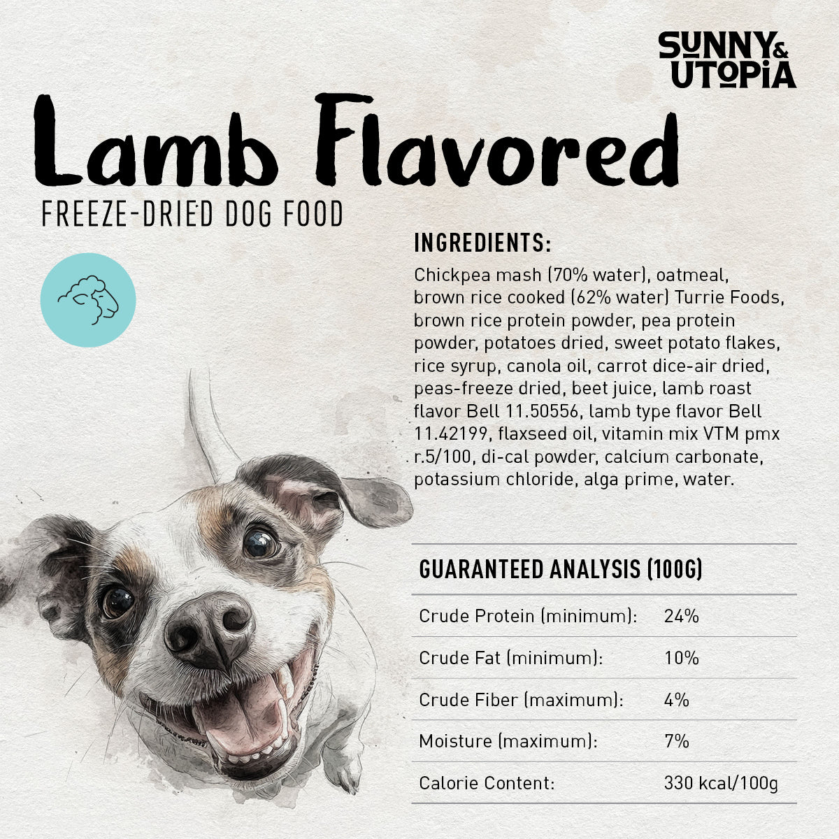 Sunny & Utopia Dog Food: Lamb Flavor