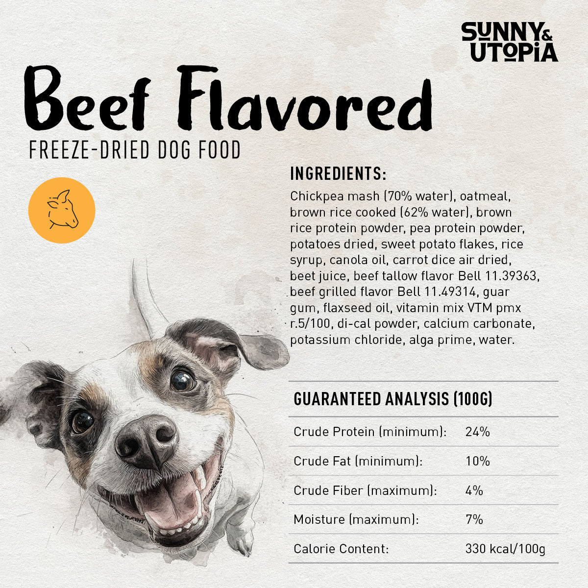 Sunny & Utopia Dog Food: Beef Flavor